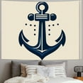 thumbnail image 2 of GOSMITH Coastal Sailing Blue CompassAnchorSailboatNavigation Pattern Ocean Theme Nautical Beach Decorative Tapestry Painting, 2 of 6