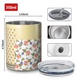 thumbnail image 4 of 12oz Coffee Tumblers Pioneer Flower Floral Print Pattern Stainless Steel Vacuum Insulated Travel Tumbler Coffee Cups Mug with Lid and Straw with Cleaning Brush for Cold & Hot Drinks, 4 of 5