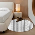 thumbnail image 3 of Round Area Rug 3 Ft, Farmhouse Boho Washable Non-Slip Circle Carpet for Living Room/Bedroom, Vintage Abstract Geometric Striped Low-Profile Small Floor Mats Collection Rugs for Indoor, 3 of 7