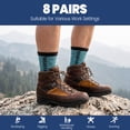 thumbnail image 4 of Mens Crew Athletic Work Socks: 8 Pairs Cushioned Work Socks with Seamless Toe, Breathable Arch Support and Terry Sole, Anti-Pilling Office Socks, Size 11-13, 4 of 7
