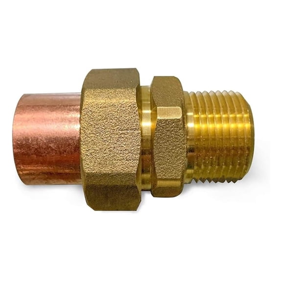 Everflow DDNV0034 3/4" Copper Union Fitting with Sweat to Male Threaded Connects
