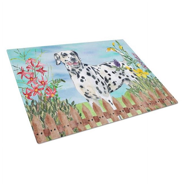 Carolines Treasures CK1215LCB Planche à Découper en Verre à Ressort Dalmatien, Grande