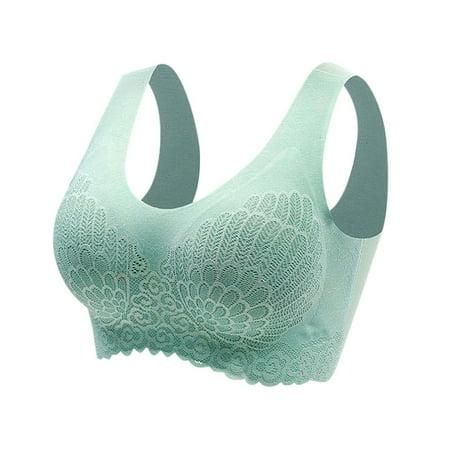 (2-Pack) Puawkoer Women s No Steel Ring Thin Bras for Women Underwear Gathering Sleep Bra Womens Bras Push Up Plus Size Latex Underwear Traceless Back Womens Bras No