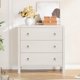 thumbnail image 1 of Moderno 3 Cajón cm de Profundidadresser para cm de Profundidadormitorio cm de Profundidadresser TV Soporte con Grande Cajones Natural Te x ture Curved Angle para Room- cm de Anchohite, 1 of 7