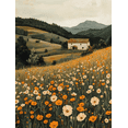 thumbnail image 1 of Qisvanset 12x16 Inch Wildflower Field Landscape Canvas Wall Art, Minimalist Nature Print Rustic Farmhouse Home Decor, 1 of 8