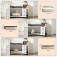 thumbnail image 3 of AKDSteel Meuble Cache-Litière pour Chat, Armoire Cache-Litière Cachée avec Tapis à Griffer et Couche de Rangement, Maisonnette Intérieure Style Ferme pour Chat pour Couloir et Chambre, 3 of 7
