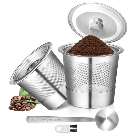 Reusable K Cups for Keurig 1.0, Stainless Steel Coffee Pods (2 Pack)