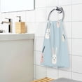 thumbnail image 3 of Yayeee 2 Pack Hand Towels for Bathroom 100% Cotton 16" x 28" Kitchen Towel, Blue Rabbits, 3 of 7