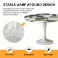 thumbnail image 6 of Sage Green Block Elastic Fitted Round Table Cover Modern Abstract Art Waterproof Outdoor Tablecloth for Holiday Party, Picnic, Patio & Dining Fits Tables Up to 55"-60", 6 of 8