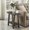 Brown, variant on Lisonu Athens Two-Tone End Table, Contemporary Wood Side Table with Storage Shelf and Splayed Legs, Weathered Walnut and Gray