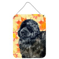 Carolines Treasures BB9932DS1216 Newfoundland Fall Wall or Door Hanging Prints Yellow 12WX16H multicolor