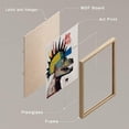 thumbnail image 4 of PixonSign Framed Wall Art, Vintage Retro Antique Basquiat Dinosaur Print, Set of 4 Illustration Wall Decor Prints, Multicolor Contemporary Wall Décor, for Living Room, Bedroom - 12"x16" Natural, 4 of 5