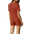 thumbnail image 3 of Unique Bargains Womens Lounge Sets Short Sleeve with Shorts Pullover Jogger Tracksuits XS Red, 3 of 6