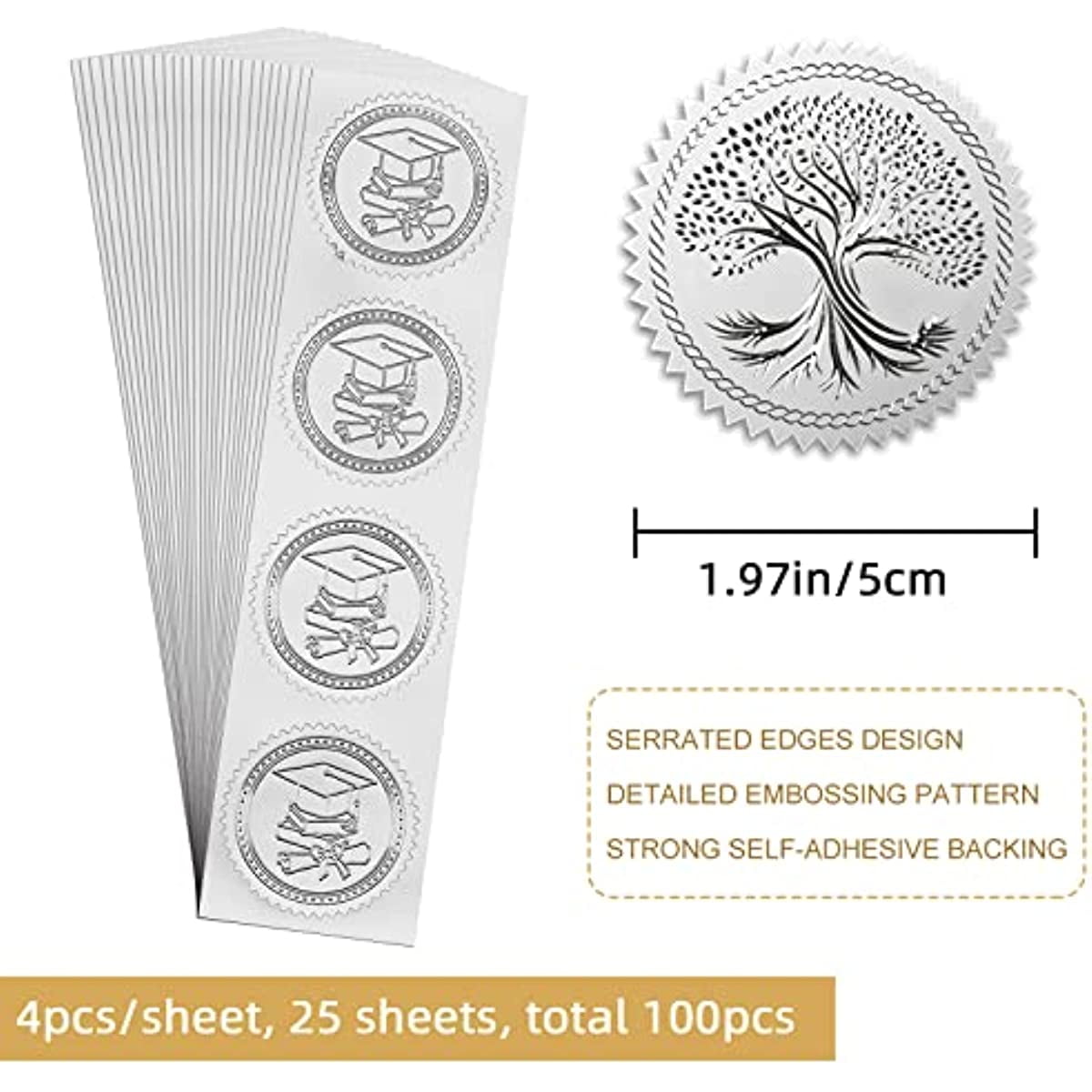 SILVER Metallic Foil Stickers - Certificate Wafer Seals - 1 Pack (30 S –  Heirloom Seals