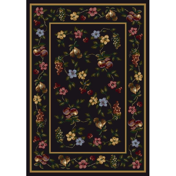 Milliken Signature Area Rug LORELEI ONYX Lorelei Onyx Pears Petals 3' 10" x 5' 4" Rectangle