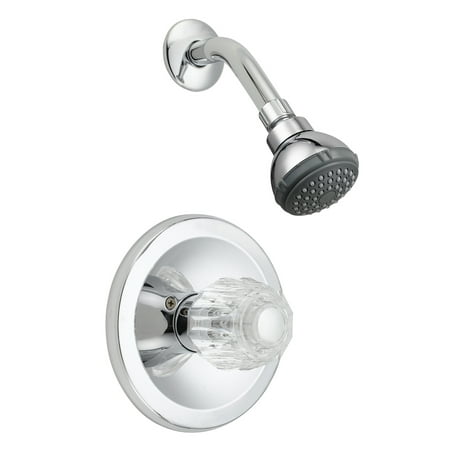 LDR 013 7600CP Chrome/Acrylic Single Handle Shower Faucet