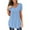 517_Sky Blue, variant on Women Short Sleeve Tunic Blouse Spring Fashion Clothing Casual Clothes Cozy Womens Tops Sky Blue