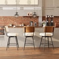 thumbnail image 5 of Betisef Set of 1 Counter Height Swivel Bar Stools with Back, PU Leather Upholstered Kitchen Island Stools, Thick Cushion Seat, 360° Swivel, 350 lbs Capacity for Dining Room, Beige, 5 of 11