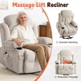 thumbnail image 4 of UHOMEPRO Lift Recliner Chair for Elderly and Adult, Electric Recliner with Heat and Vibration Massage, Remote Control, USB Port, Side Pockets & Cup Holders, Beige, 4 of 12