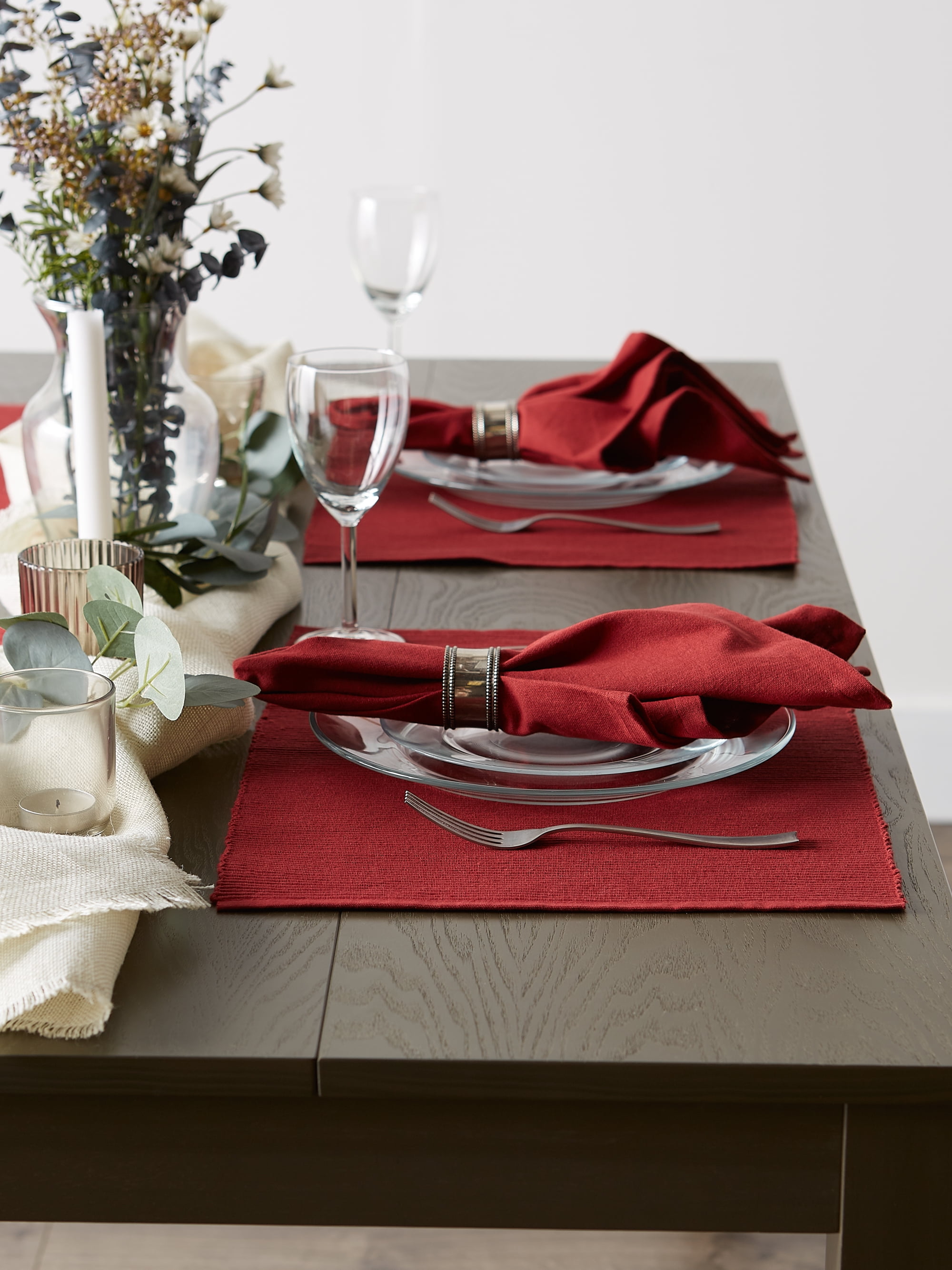 Barn Red Ribbed Placemat Set/6