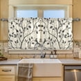 thumbnail image 2 of Yayeee Kitchen Curtains Tier Set of 2 Light Filtering 57"x24" Over Sink Window Panels, Leaves Pattern, 2 of 7