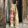 thumbnail image 2 of Cavosen Loose V Neck Sleeveless Jumpsuits Backless Camisole Retro Overalls Print Lightweight Summer Going Out Rompers, 2 of 5