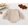thumbnail image 4 of Baby Girls Romper Set  Long Sleeve Crew Neck Flower Letters Print Romper with Bowknot Hairband, 4 of 9
