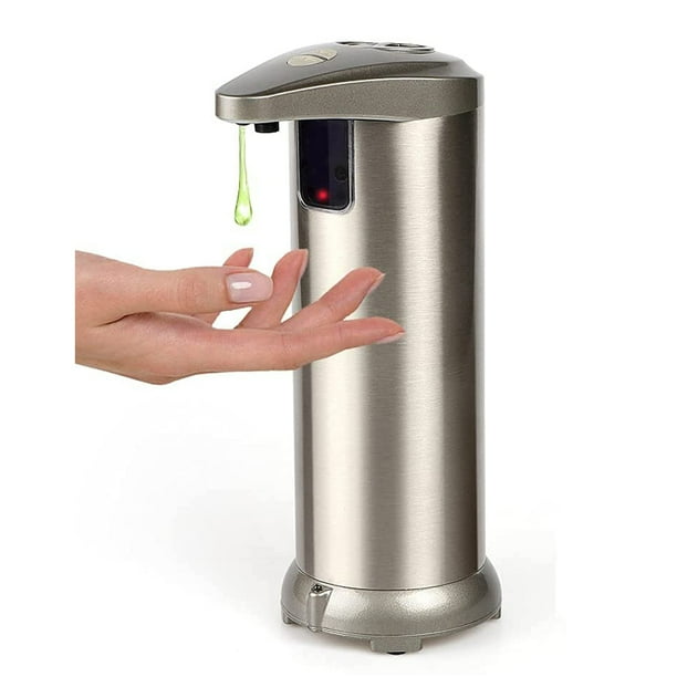 10oz Automatic Soap Dispenser, Brushed Silver Stainless Steel