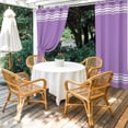 thumbnail image 3 of Outdoor Curtains for Patio Waterproof Purple Stripes Indoor/Outdoor Curtain Tiebacks French Stripe Farmhouse Style Privacy Sun Block Grommet Drapes for Pergolas Gazebo Porch 2 Panel 54x84 Inch, 3 of 9