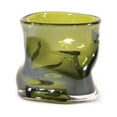 thumbnail image 2 of Hosley's Set of 2, Olive Crumple Glass Votive Floral Vase LED Lantern Tealight Holder, 4" Diameter, 2 of 5