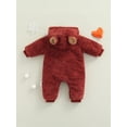 thumbnail image 4 of Kiapeise Baby Boy Girl Fluffy Fleece Hooded Jumpsuit Long Sleeve Onesie Romper Warm Winter Outfits, 4 of 8