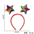 thumbnail image 4 of Diadema navideña con cuernos de alce y estrella de cinco puntas, adornos navideños para la cabeza, hebilla para la cabeza, gran oferta, 2023, 4 of 4