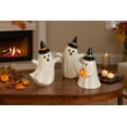 thumbnail image 2 of Décor d'Halloween Intérieur – 3 Pcs Décor Fantôme en Céramique, Figurine Fantôme Lumineuse Mignonne pour Décorations d'Halloween à la Maison, Statue Effrayante avec Visage de Fantôme pour Table Ou Étagère, 2 of 6
