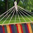thumbnail image 6 of Sterling Sports Cotton Hammock with Wooden Spreader for Outdoor Patio Yard Poolside, 5ft Wide for 2 Persons, 420 lbs Capacity, Rainbow Trai, 6 of 9