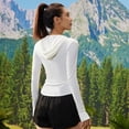 thumbnail image 4 of Chaqueta de traje de Yoga para mujer, cárdigan con cremallera, con capucha, para correr, deportes, Fitness, chaqueta, Top, camisas de manga larga, 4 of 5