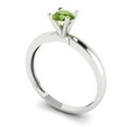 thumbnail image 2 of 0.5 ct Round Cut Natural Peridot Solitaire Engagement Ring for Women in 18K White Gold, 2 of 5