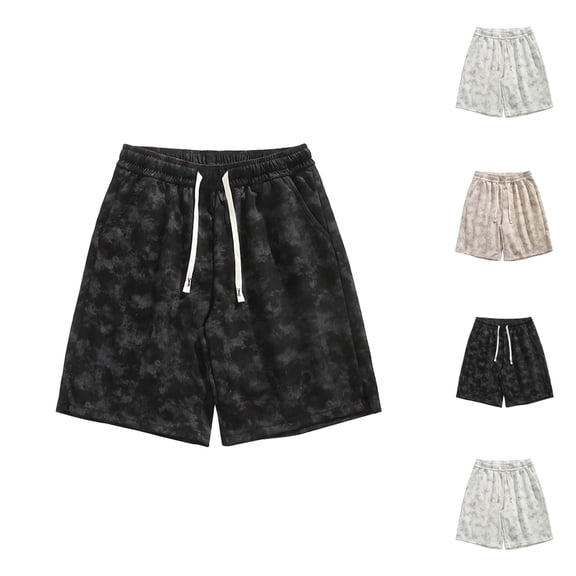 Casual Shorts for Men 2026 Summer Elastic Waist Relaxed Fit Camo Printed Beach Shorts with Pockets