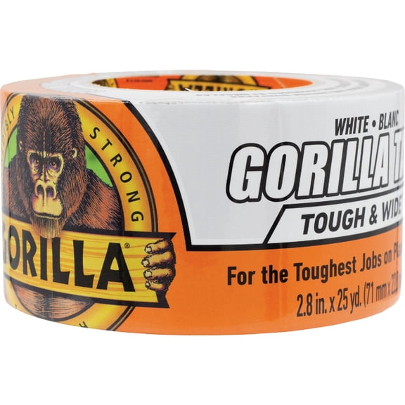 Gorilla 6025302 2.88" x 25 Yard Roll Of White Tough & Wide Tape - Quantity of 2