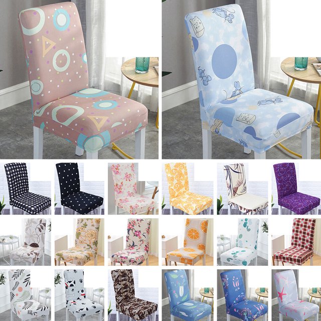 leyfeng Funda para Silla Colorido Floral Lunares Cuadros Estampado Universal Removible Lavable Tejido Elástico Muy Elástico