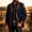 Dark Blue, variant on Men's Fleece Patchwork Leather Western Blazer Notched Lapel Snap Button Single Breasted Sport Coat Dress Jacket for Weddings, Proms, Party and Events