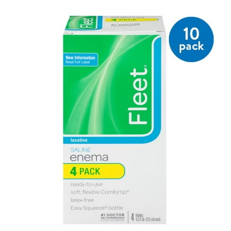 Pet Enema - (10 Pack) Fleet Saline Enema Bottles - 4 PK, 4.5 FL OZ
