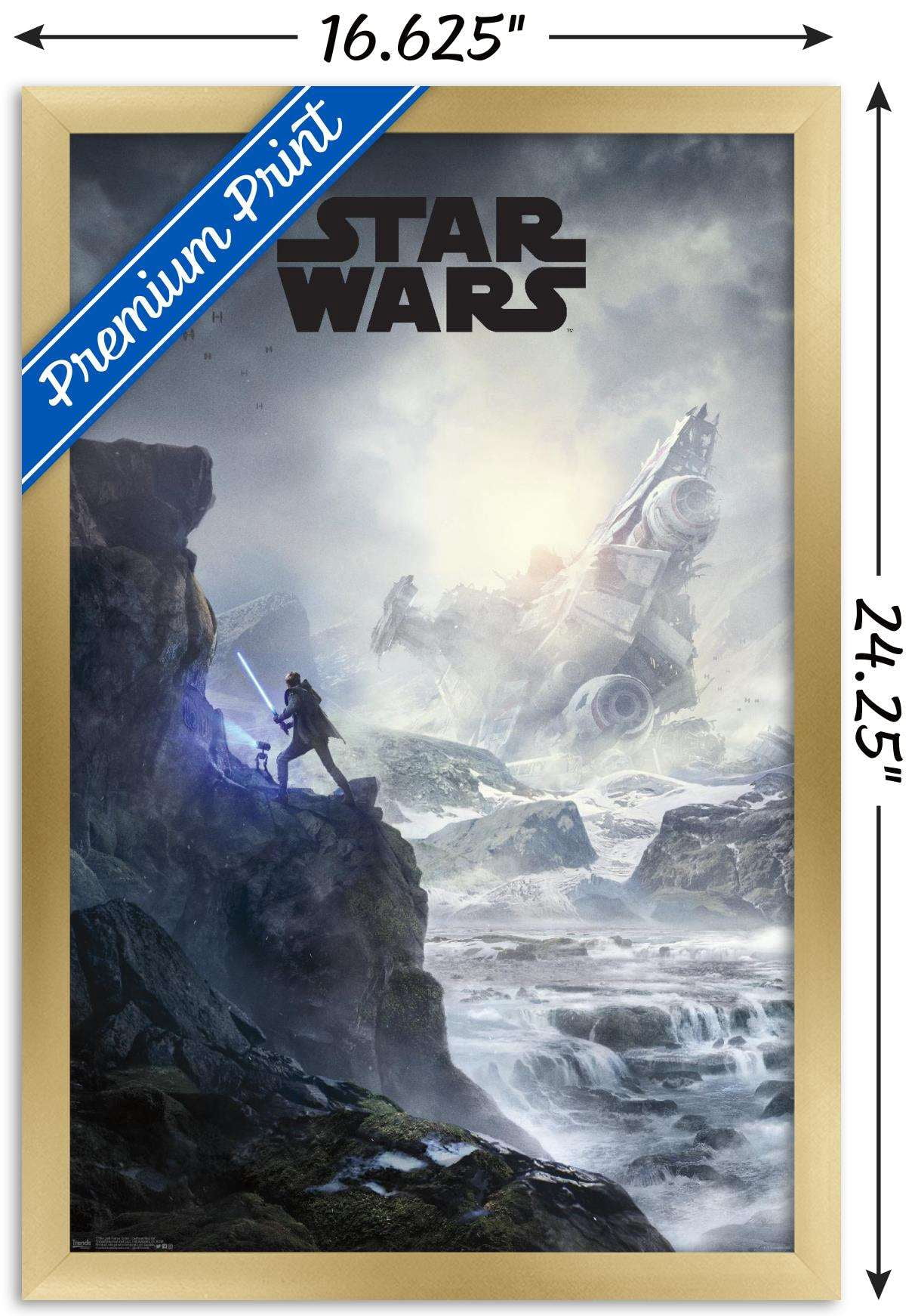 Star Wars: Jedi Fallen Order - Cliffside Key Art Wall Poster, 14.725" x 22.375", Framed