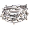 thumbnail image 1 of Women Wrap Bracelet Multilayered Leather Braided Bangle Wrist Cuff Bangles Gift, 1 of 5