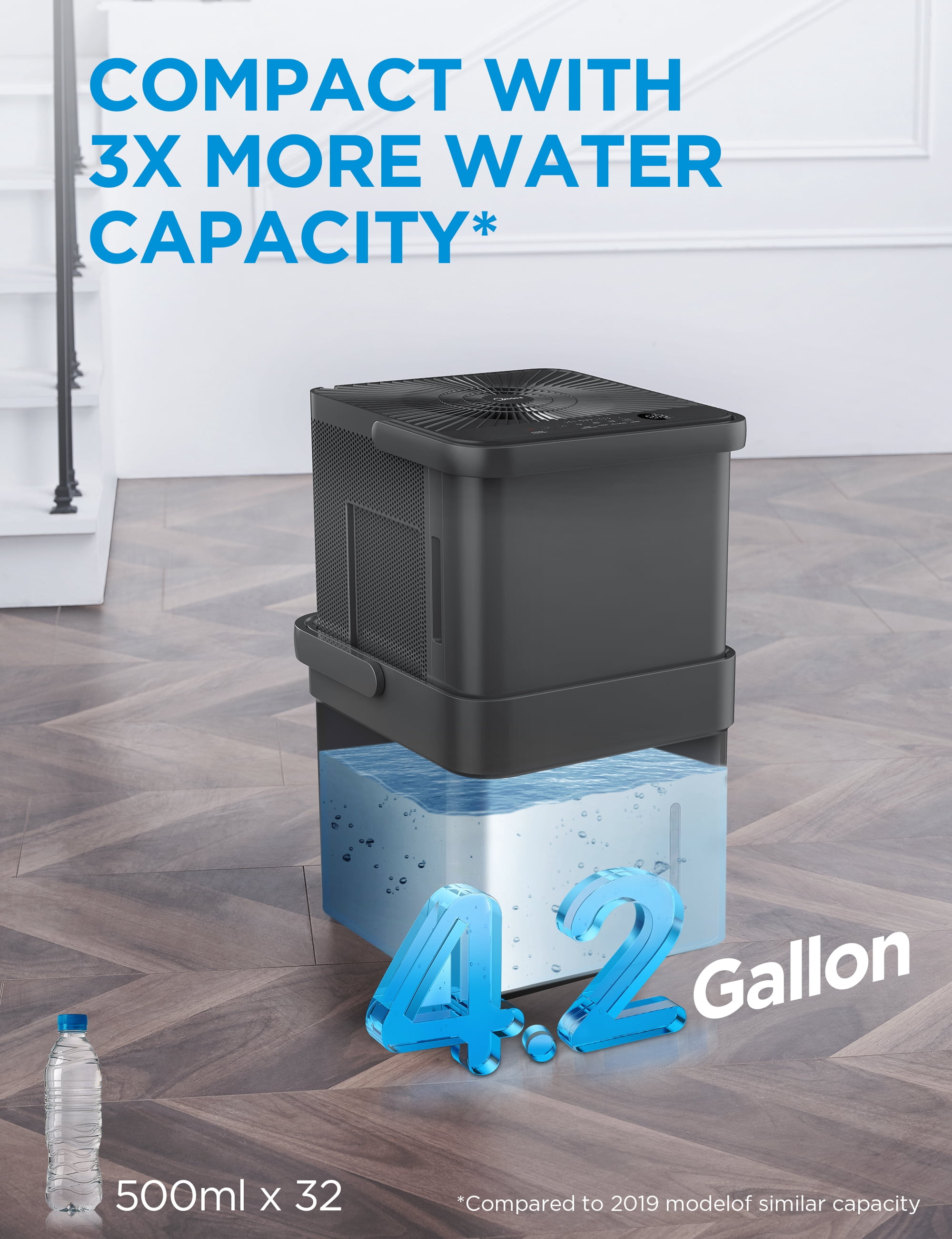 Restored 50 pt. Cube Dehumidifier with Pump up to 4,500 sq. ft Gray, (Refurbished)