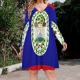 thumbnail image 2 of Flag of Belize Long Sleeve Dresses For Women Vintage Elegant Party Dress Oversized V-neck Dress S-8XL, 2 of 7