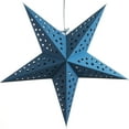 thumbnail image 3 of Solid Blue 5 Pointed Paper Star Lantern with 12 Foot Power Cord Included, 3 of 4