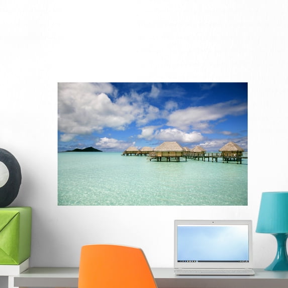 Bora Bora Pearl Beach Wall Mural by Wallmonkeys Peel and Stick Graphic (24 in W x 16 in H) WM34713