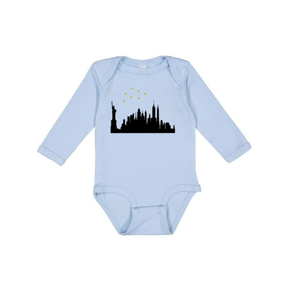 Inktastic New York Skyline Boys or Girls Long Sleeve Baby Bodysuit