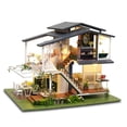 thumbnail image 2 of Musical Handmade Miniature Dollhouse, 1:24 Scale Monet's Garden Mini House Kit, Perfect Holiday Birthday Gift, 2 of 7