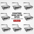 thumbnail image 4 of Wilprep 8Pack 9L/8Q Chafer Chafing Dish Sets Stainless Steel Catering Pans Food Warmer, 4 of 9